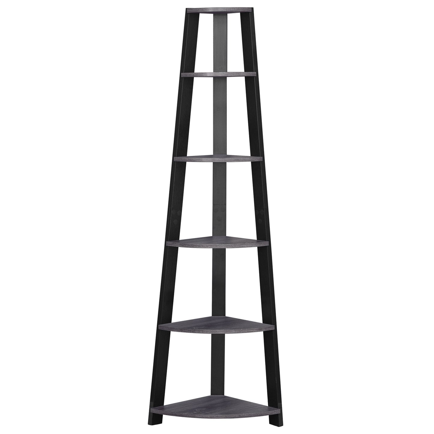 71" Grey Wood Corner Bookcase - Homeroots - Flyclothing LLC