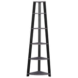 71" Grey Wood Corner Bookcase - Homeroots
