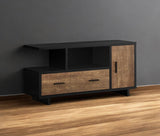 47" Brown and Black Cabinet Enclosed Storage TV Stand - Homeroots