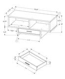 42" Black And Gray Coffee Table With Drawer And Two Shelves - Homeroots - Flyclothing LLC