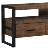 59" Brown and Black Cabinet Enclosed Storage TV Stand - Homeroots