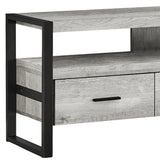59" Black and Gray Cabinet Enclosed Storage TV Stand - Homeroots