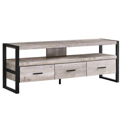 59" Brown and Black Cabinet Enclosed Storage TV Stand - Homeroots
