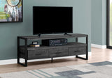 59" Black Cabinet Enclosed Storage TV Stand - Homeroots - Flyclothing LLC