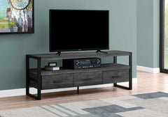 59" Black Cabinet Enclosed Storage TV Stand - Homeroots