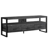 59" Black Cabinet Enclosed Storage TV Stand - Homeroots