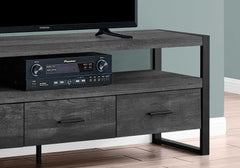 59" Black Cabinet Enclosed Storage TV Stand - Homeroots