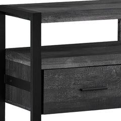 59" Black Cabinet Enclosed Storage TV Stand - Homeroots