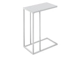 18.25" X 10.25" X 24" White Metal Tempered Glass Accent Table - Homeroots