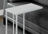 18.25" X 10.25" X 24" White Metal Tempered Glass Accent Table - Homeroots
