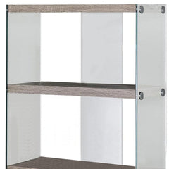 59" White Glass Four Tier Etagere Bookcase - Homeroots