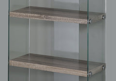 59" White Glass Four Tier Etagere Bookcase - Homeroots