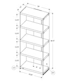 59" White Glass Four Tier Etagere Bookcase - Homeroots - Flyclothing LLC
