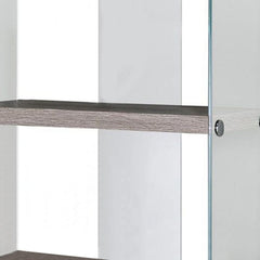59" White Glass Four Tier Etagere Bookcase - Homeroots