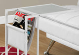 White Modern Metal And Glass Tv Table - Homeroots - Flyclothing LLC