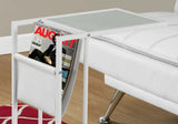 White Modern Metal And Glass Tv Table - Homeroots