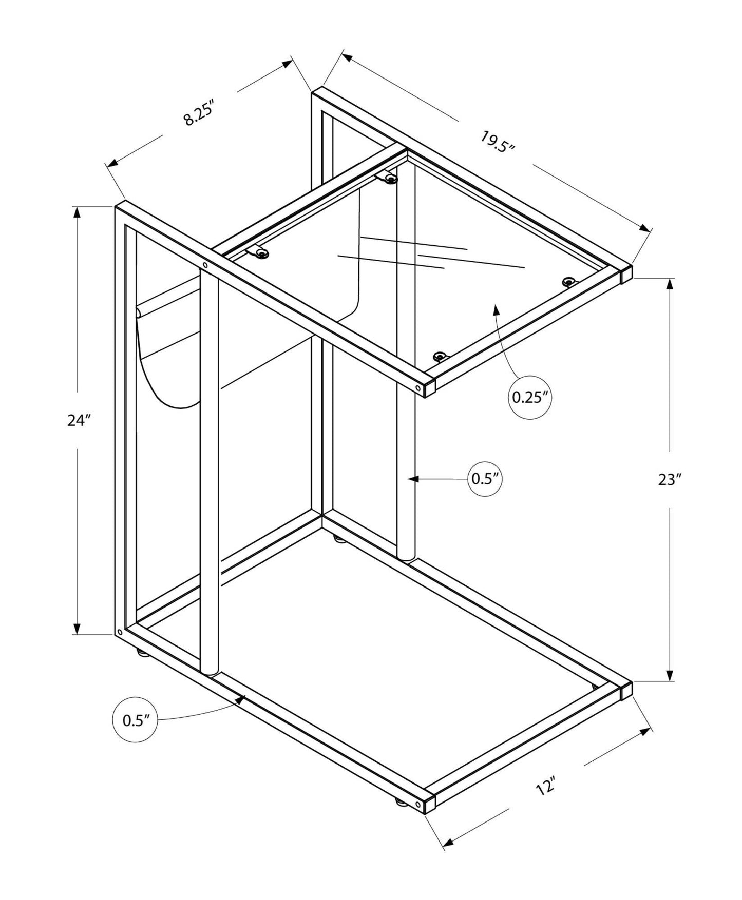 White Modern Metal And Glass Tv Table - Homeroots - Flyclothing LLC