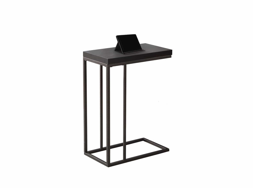 18.25" X 10.25" X 25.25" Cappuccino Particle Board Metal  Accent Table - Homeroots