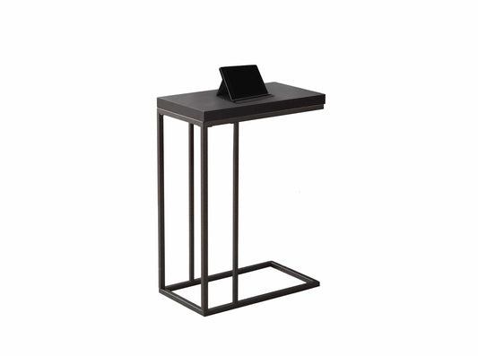 18.25" X 10.25" X 25.25" Cappuccino Particle Board Metal  Accent Table - Homeroots