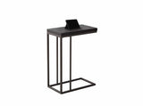 18.25" X 10.25" X 25.25" Cappuccino Particle Board Metal  Accent Table - Homeroots