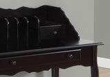 18" Dark Brown Solid Manufactured Wood Secretary Desk With Three Drawers - Homeroots - Flyclothing LLC