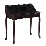 18" Dark Brown Solid Manufactured Wood Secretary Desk With Three Drawers - Homeroots