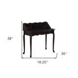 18" Dark Brown Solid Manufactured Wood Secretary Desk With Three Drawers - Homeroots - Flyclothing LLC
