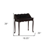 18" Dark Brown Solid Manufactured Wood Secretary Desk With Three Drawers - Homeroots - Flyclothing LLC