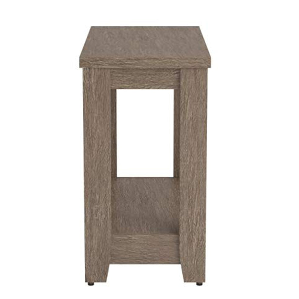 22" Deep Taupe End Table With Shelf - Homeroots - Flyclothing LLC