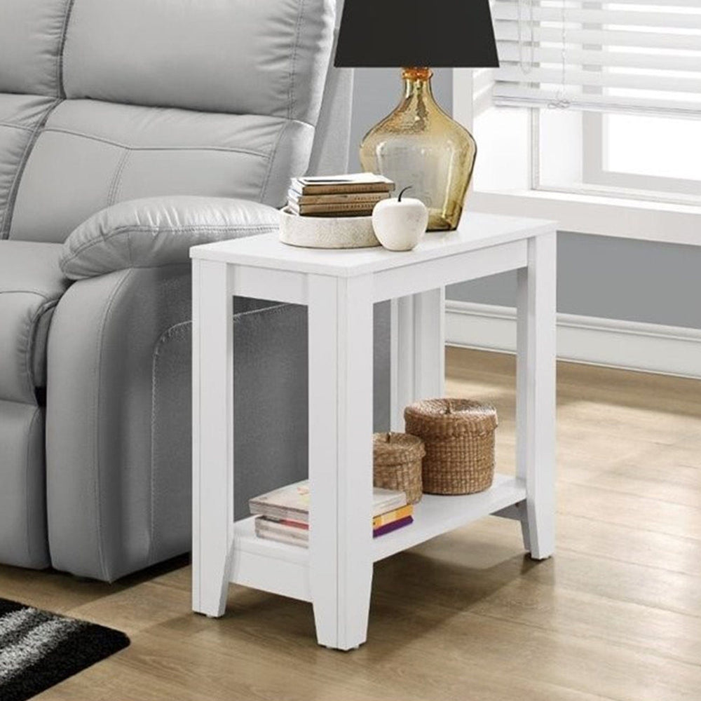 22" White Wood End Table With Shelf - Homeroots - Flyclothing LLC