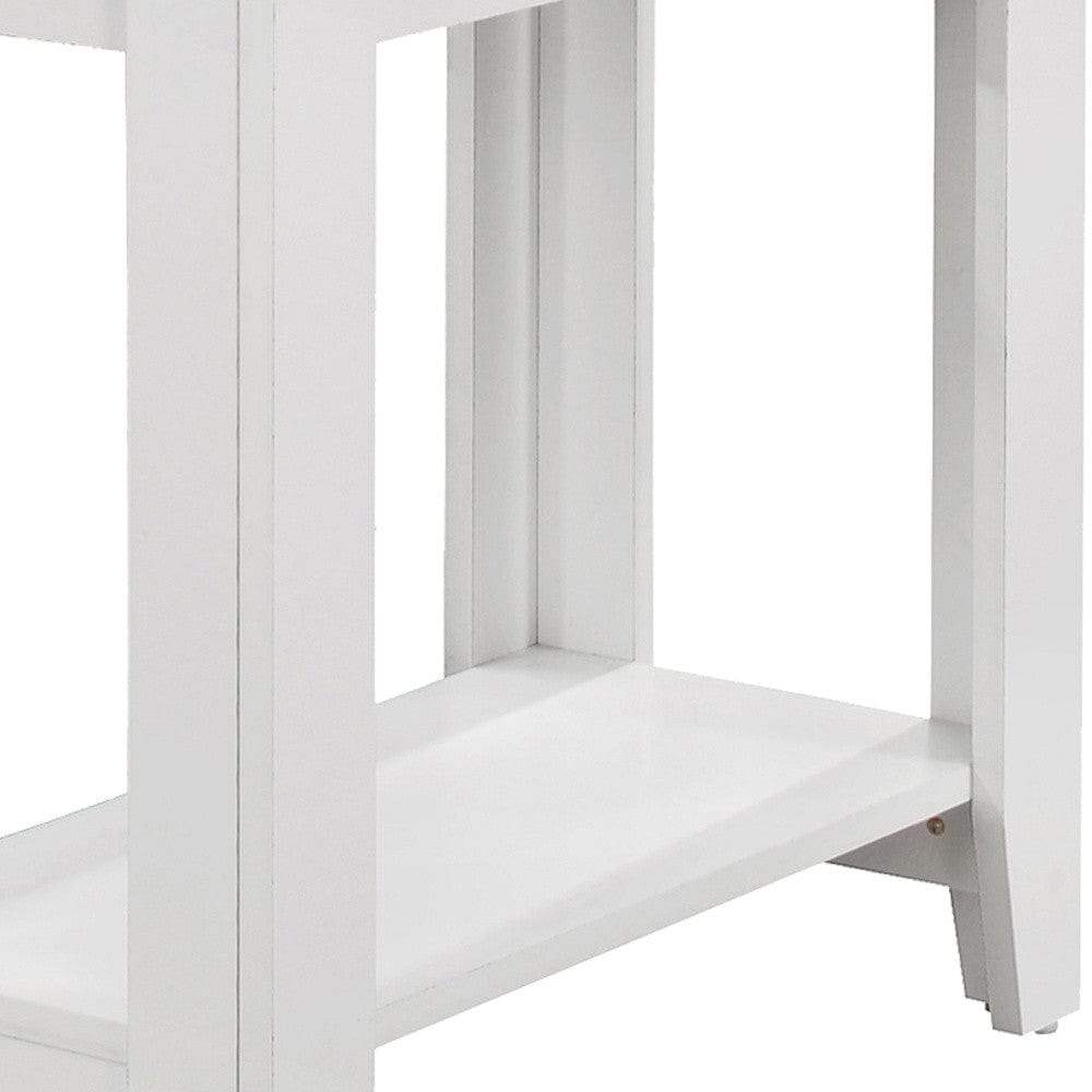 22" White Wood End Table With Shelf - Homeroots - Flyclothing LLC
