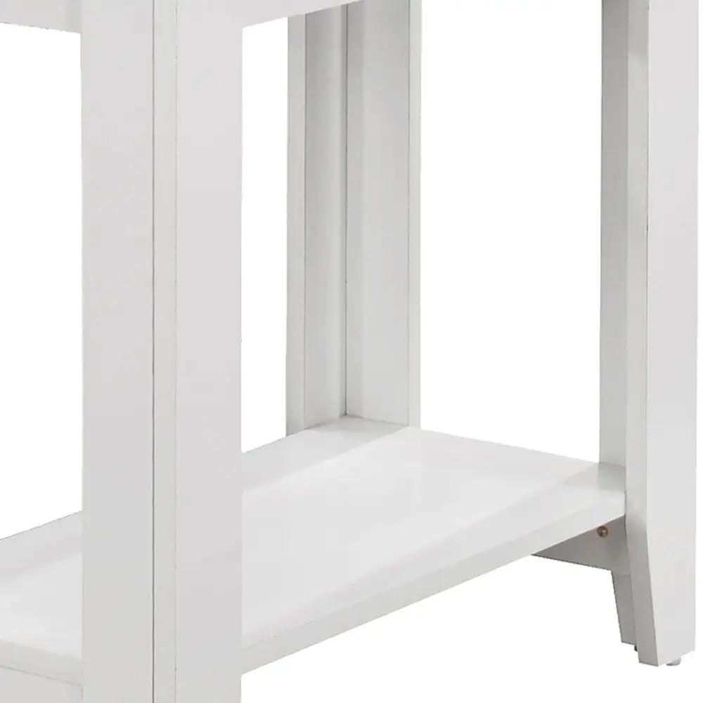22" White Wood End Table With Shelf - Homeroots - Flyclothing LLC
