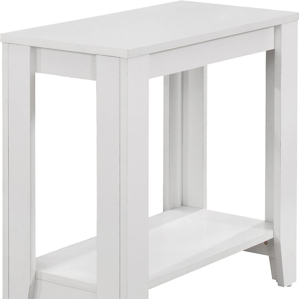 22" White Wood End Table With Shelf - Homeroots - Flyclothing LLC
