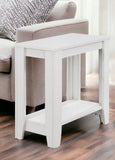 22" White Wood End Table With Shelf - Homeroots