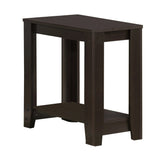 22" Dark Brown Wood End Table With Shelf - Homeroots