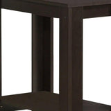 22" Dark Brown Wood End Table With Shelf - Homeroots