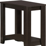 22" Dark Brown Wood End Table With Shelf - Homeroots
