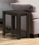 22" Dark Brown Wood End Table With Shelf - Homeroots