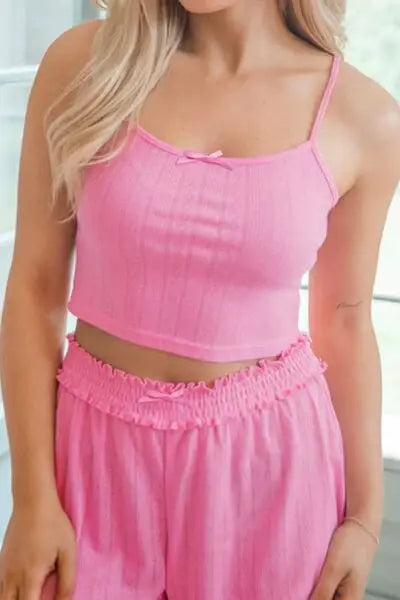 Button Down Cardigan, Cami and Shorts Set - Trendsi - Flyclothing LLC