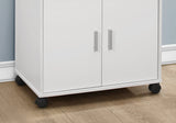 15.25" X 22" X 33" White Particle Board Laminate  Kitchen Cart - Homeroots