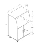 15.25" X 22" X 33" White Particle Board Laminate  Kitchen Cart - Homeroots