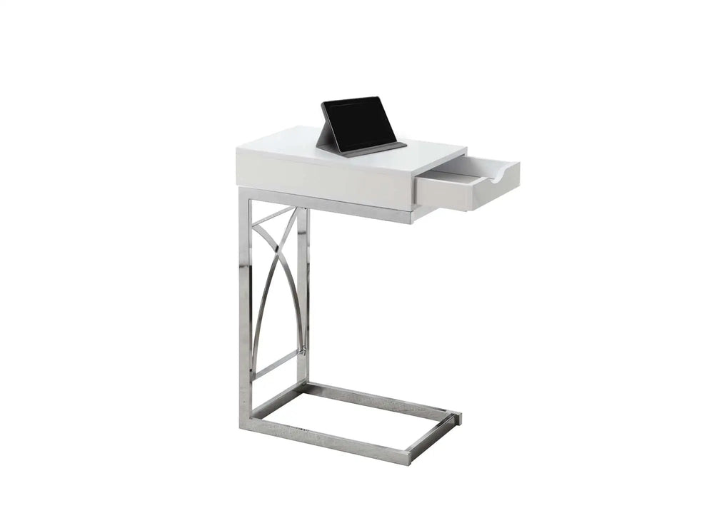15.75" X 10.25" X 24.5" White Finish Drawer Accent Table - Homeroots