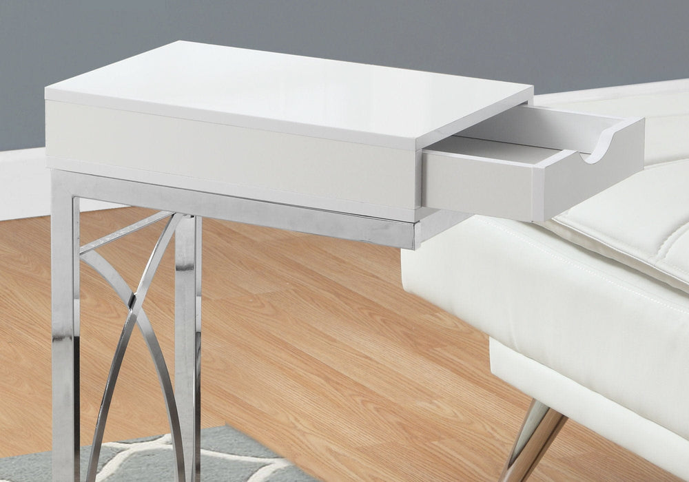 15.75" X 10.25" X 24.5" White Finish Drawer Accent Table - Homeroots - Flyclothing LLC