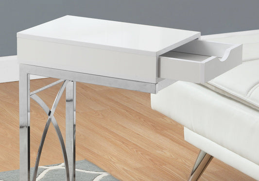 15.75" X 10.25" X 24.5" White Finish Drawer Accent Table - Homeroots
