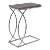 18.25" X 10.25" X 25" Grey Mdf Laminate Metal Accent Table - Homeroots