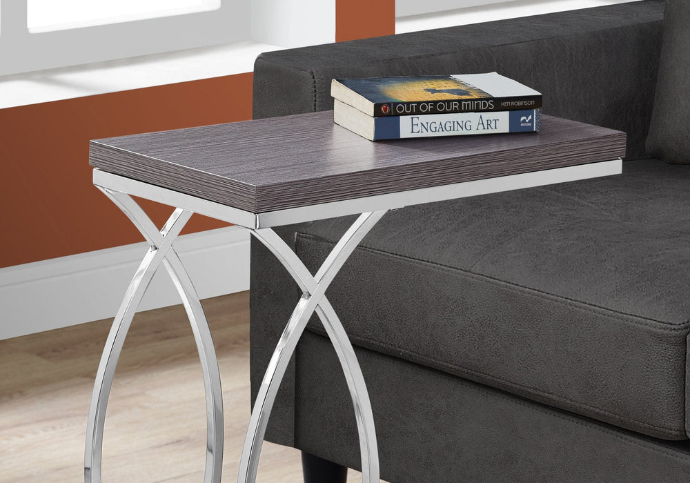 18.25" X 10.25" X 25" Grey Mdf Laminate Metal Accent Table - Homeroots - Flyclothing LLC