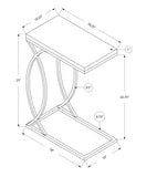 18.25" X 10.25" X 25" Grey Mdf Laminate Metal Accent Table - Homeroots