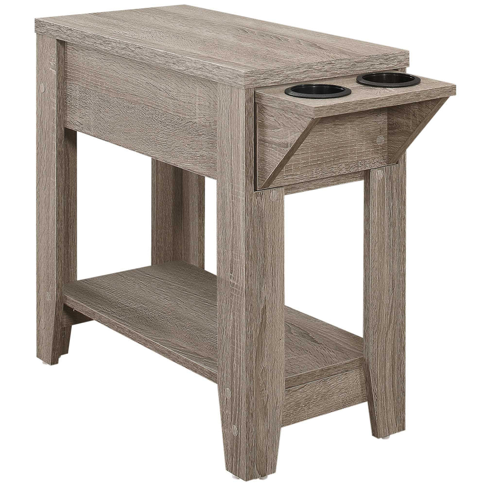 23" Taupe Wood End Table With Shelf - Homeroots