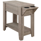23" Taupe Wood End Table With Shelf - Homeroots