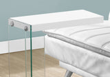 18.5" X 10.25" X 24.75" White Finish And Tempered Glass Accent Table - Homeroots